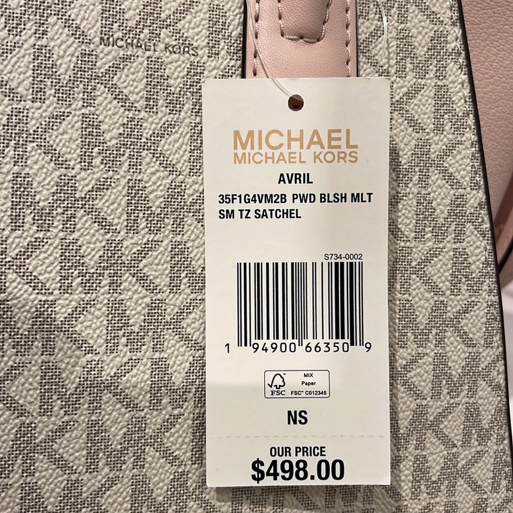 MICHAEL KORS
Avril Small Logo Top-Zip Satchel
Powder Blush Multi 
NWT - Picture 7 of 16